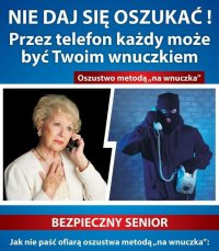 Seniorka rozmawia przez telefon z oszustem