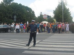 Policja podczas zabezpieczenia