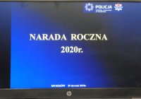 Slajd z napisem narada roczna 2020