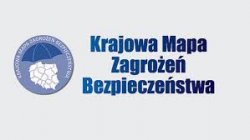 Mapa Polski z napisem Krajowa Mapa Zagrożeń Berzpieczeństwa