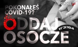 Plakat informujący o akcji z napisem osocze