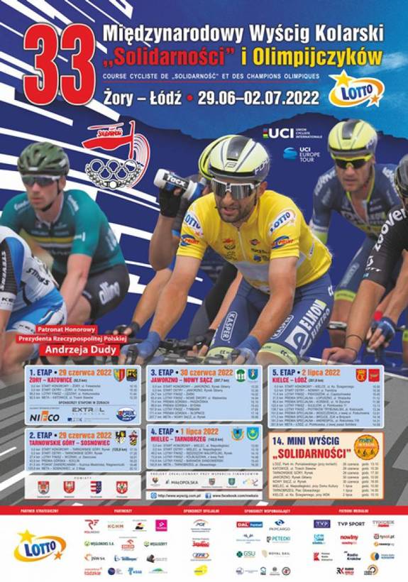Plakat z informacjami o wyścigu