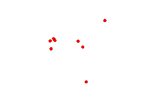 Mapa Polski z naniesionymi punktami