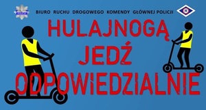 plakat &quot;jedź bezpiecznie hulajnogą&quot;