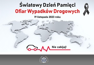 Plakat światowy dzień pamięci wypadków drogowych