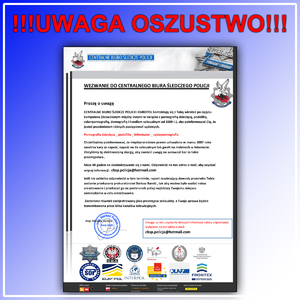 Plakat ,, Uwaga Oszustwo&#039;&#039;