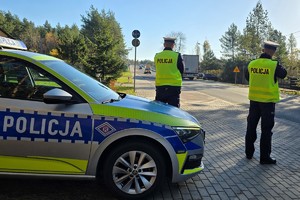 Na zdjęciu widać policyjny radiowóz oraz policjantów